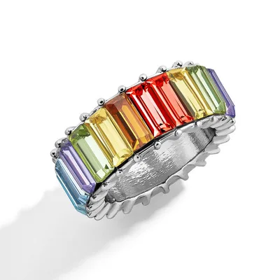 

New trendy diamond ring hot style hand ornaments color crystal personality ring fashion geometric ring jewelry gift
