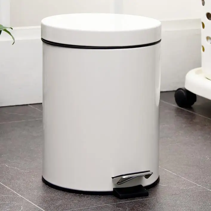 

Stainless Steel Rectangular Soft-Close Trash Can with Foot Petal for Narrow Spaces Bathroom Waste Bin, Solid colors