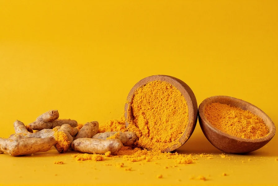 Turmeric spice with black pepper and healthy fats for optimal absorption