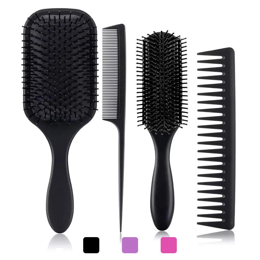 

Masterlee 4Pcs Hair Brush, Detangling Brush and Hair Comb Set for Men and Women, Great On Wet or Dry Hair hot sale in Amazon, Black