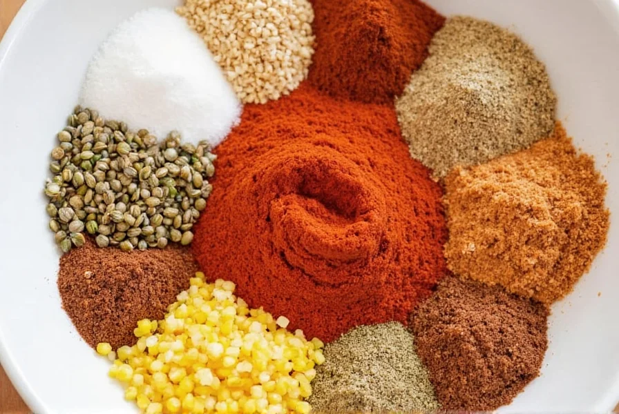 Spice bottles next to a mortar and pestle