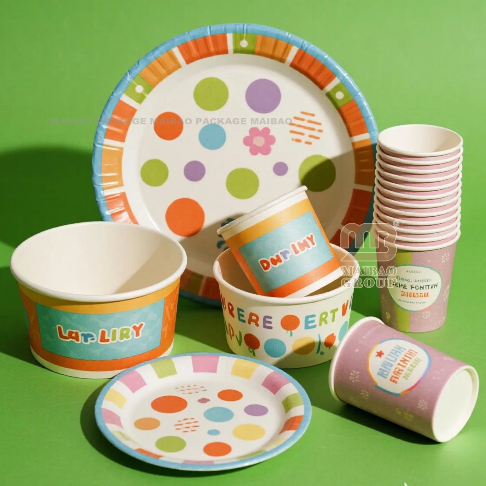 Printed Party Bulk Supplies Cheap Eco Friendly Compostable Restaurant 6 9 10 12 Inch Kraft Disposable Paper Dish Plates