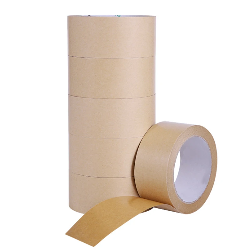 
China OEM factory amazon logo Easy to tear kraft paper tape printing kraft paper packaging tape 