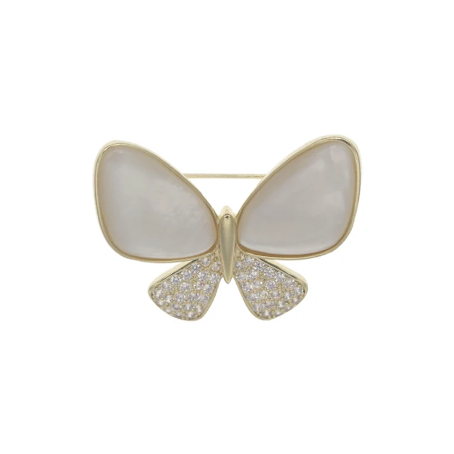 

Fashion Jewelry Golden Butterfly Zircon Opal Brooch for Women Accessory Gift Alloy