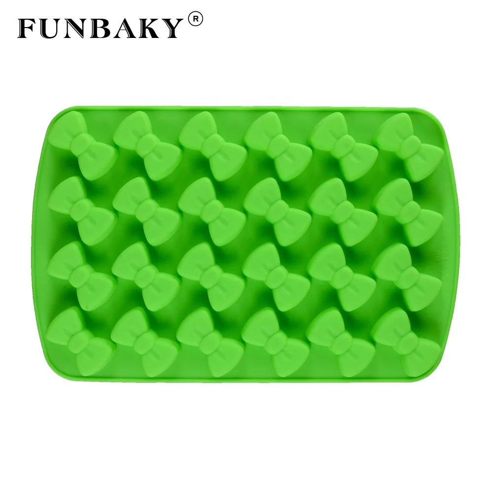 

FUNBAKY Baking chocolate molds multi - cavity bow shape candy soft sweet gummy silicone mold scented candle making, Customized color