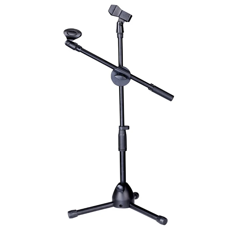 

Metal High Quality Adjustable Floor Mic Stand Pro Telescopic Tripod Bracket, Black