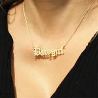 

Nameplate Stainless Steel Jewelry Gifts old english letter necklace custom name plate necklace name necklace personalised