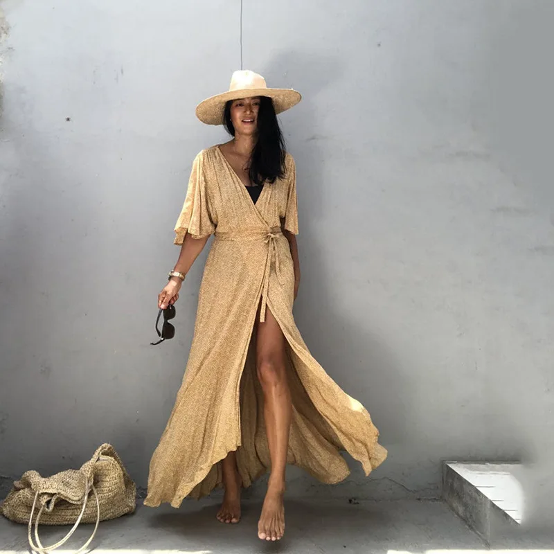 

Oversize Kimono Sexy Bohemian Summer Beachwear Vintage Print Beach Long Cardigan Women Bathing Suits Swimwear Buy Cover Up, Customized color
