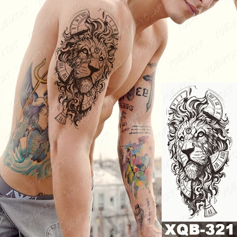 

Popular Lion Tiger Wolf Water Transfer Tattoo Temporary Carnival, Cmyk