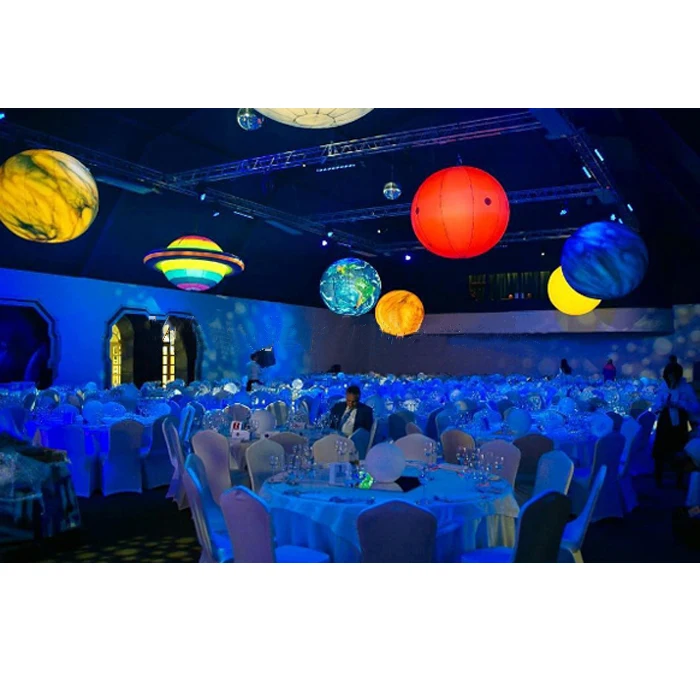 

LED lighting PVC inflatable planet balloons for party decoration