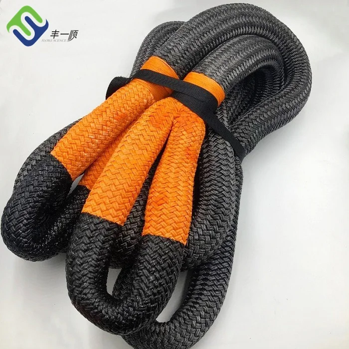 25mmx9m Double Braided Nylon 66 Material Kinetic Recovery Towing Rope With Red Color