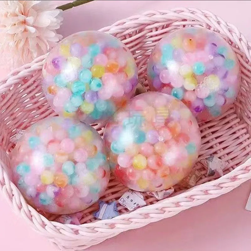 

Hot selling TPR rainbow flour decompression balls elastic tension soft rubber ball stress relief toys for adults