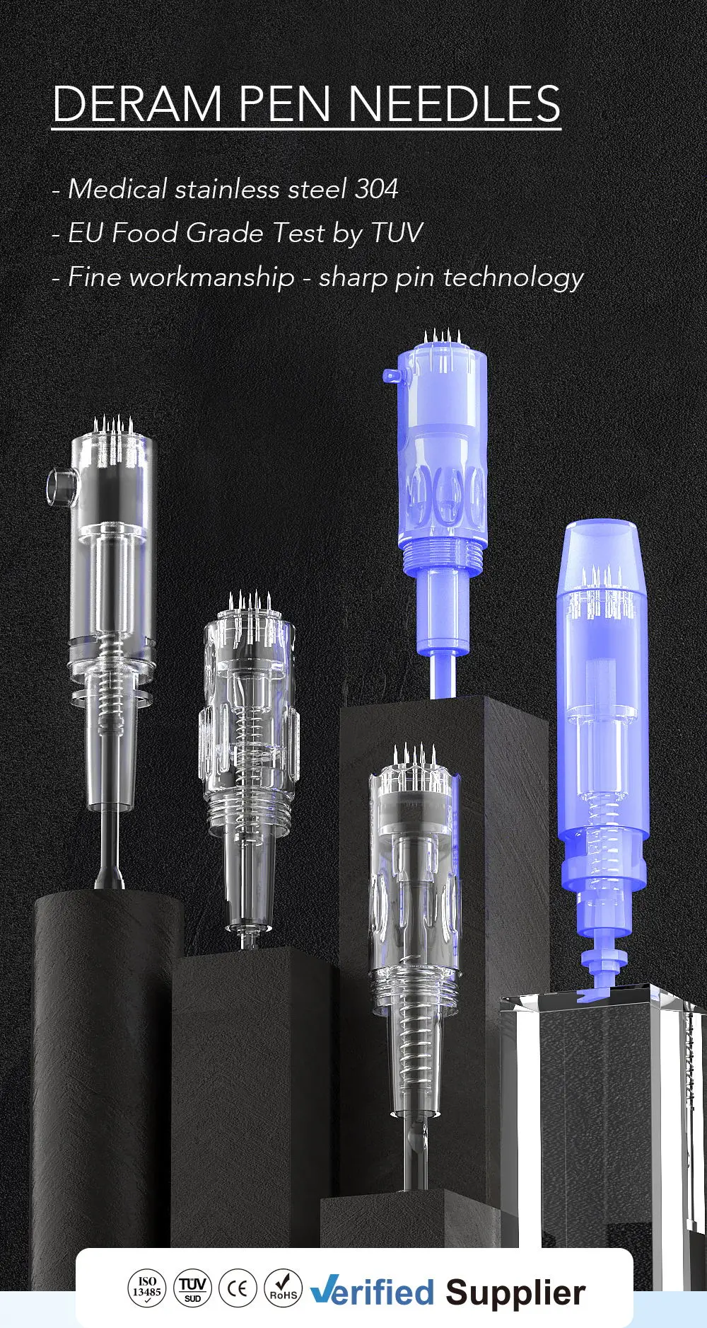 New Blue Micro Derma Pen Needle Cartridge Customized Cartridge Color 1