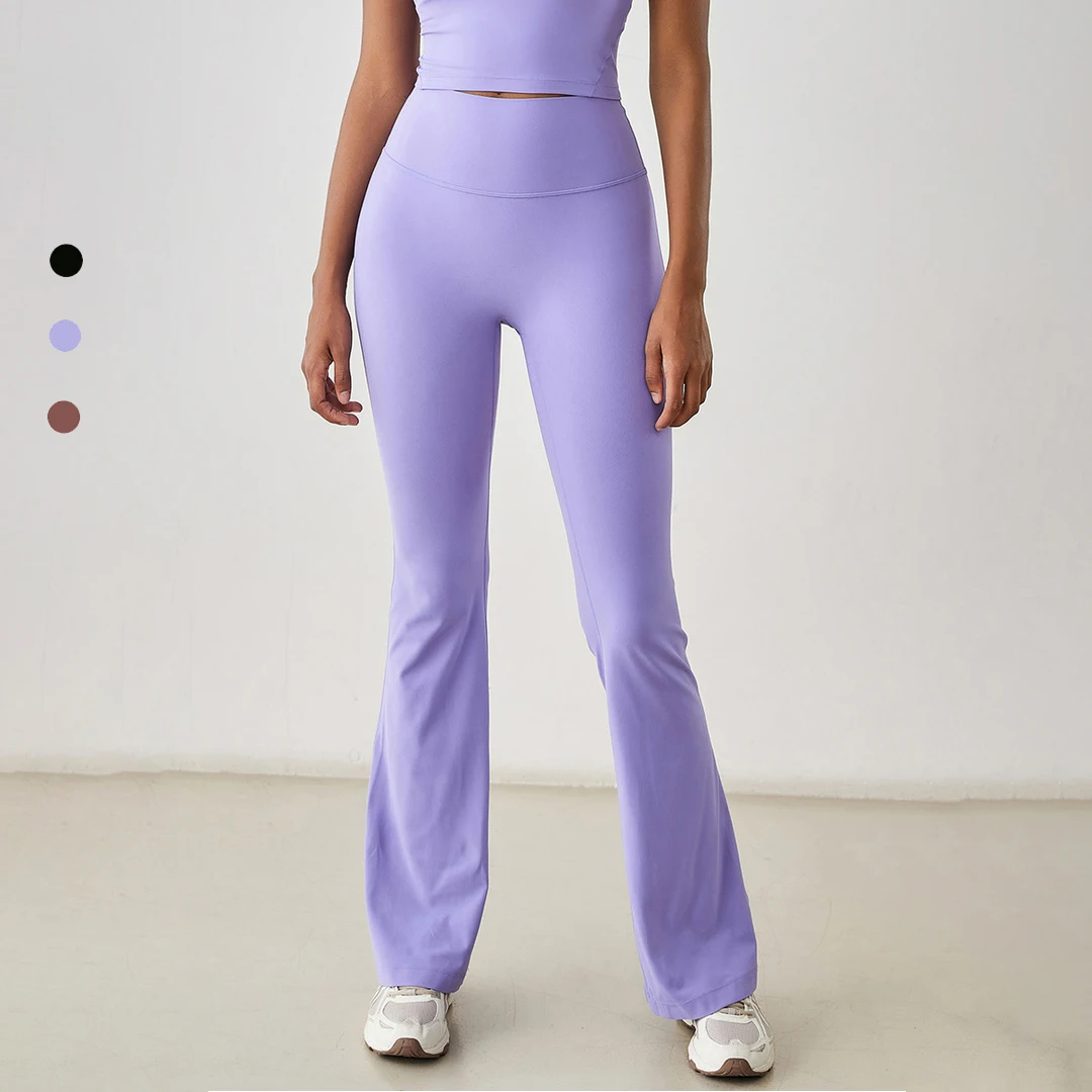 Custom Logo Gym Fitness Sport Dance High Waist Yoga Pants Flared Leggings for Women