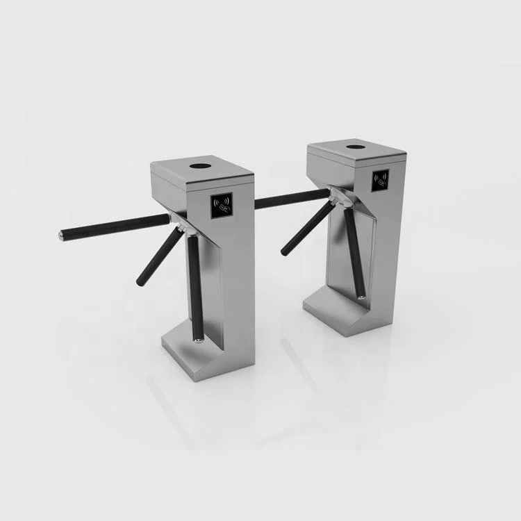 

Double movement tripod pedestrian gate turnstile