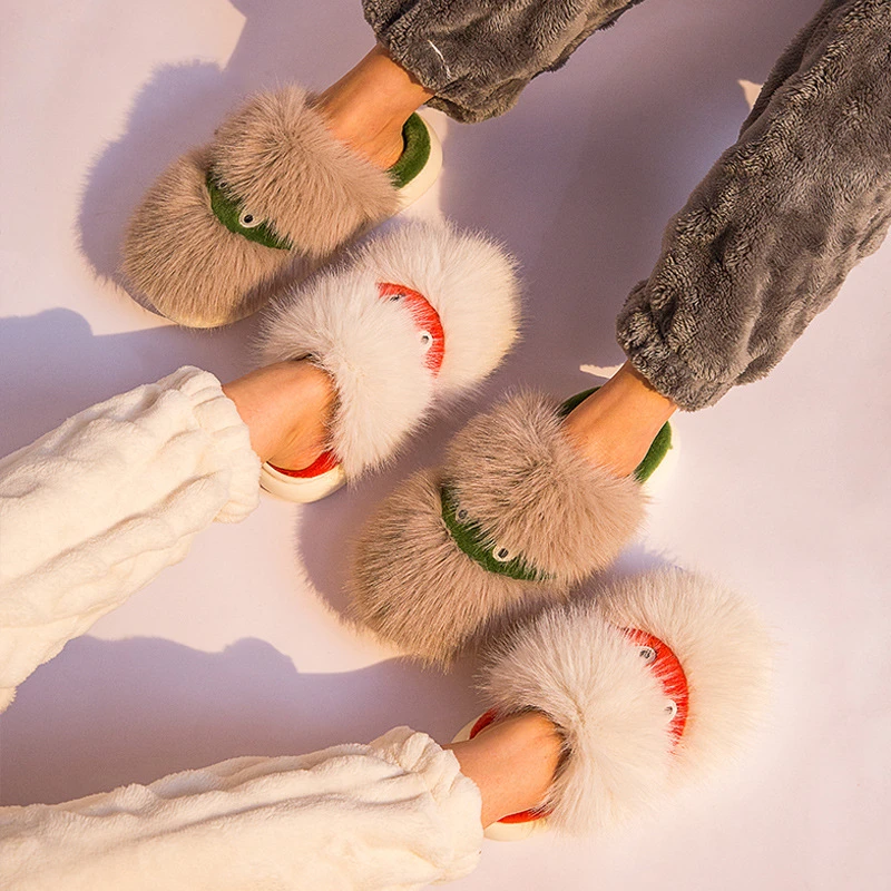 

Fashion Flat Ladies Plush House Shoes Large Size Winter Indoor Fur House Slippers Women Bedroom Slippers, White,brown,khaki,yellow