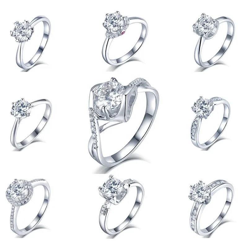 

Custom Jewelry Lab Diamond Engagement Ring Fashion Jewelry Factory Custom 9K 14k Gold Wedding Ring Set Eternity Band Rings