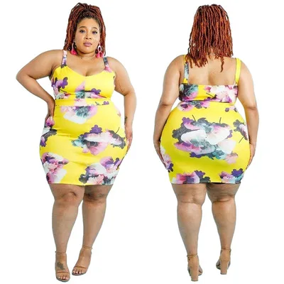 

F40570A high quality sexy print sleeveless bodycon plus size dress plus size women clothing for women, As picture