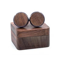 

OB Jewelry-Cheap Metal Wooden Cufflinks French Shirt Sleeve Nails Men's Cuff links Magnet Wood Cufflinks Boxs Supply For Amazon