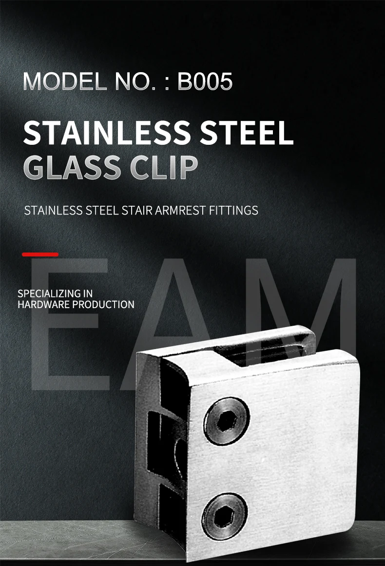 Square stainless steel glass clamp On demand/full specification reliable quality handrail fitting railing accessories