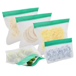 Eco friendly reusable ziplock peva snack sandwich food storage bags