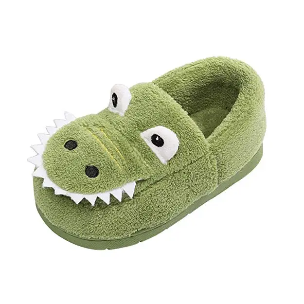 

Toddler Boys Girls Dinosaur Slippers Warm Fur Cute Dinosaur House Shoes Indoor Bedroom, Picture