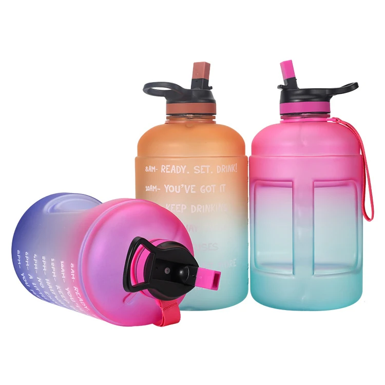 

Factory Custom Logo Leak Proof Bpa Free 2.2l High capacity drink Bottle Gym Sport Water Bottle., Pink/purple/orange