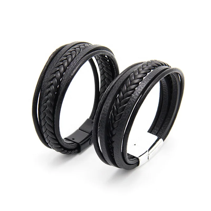 

wholesale leather bracelet genuine braided for men