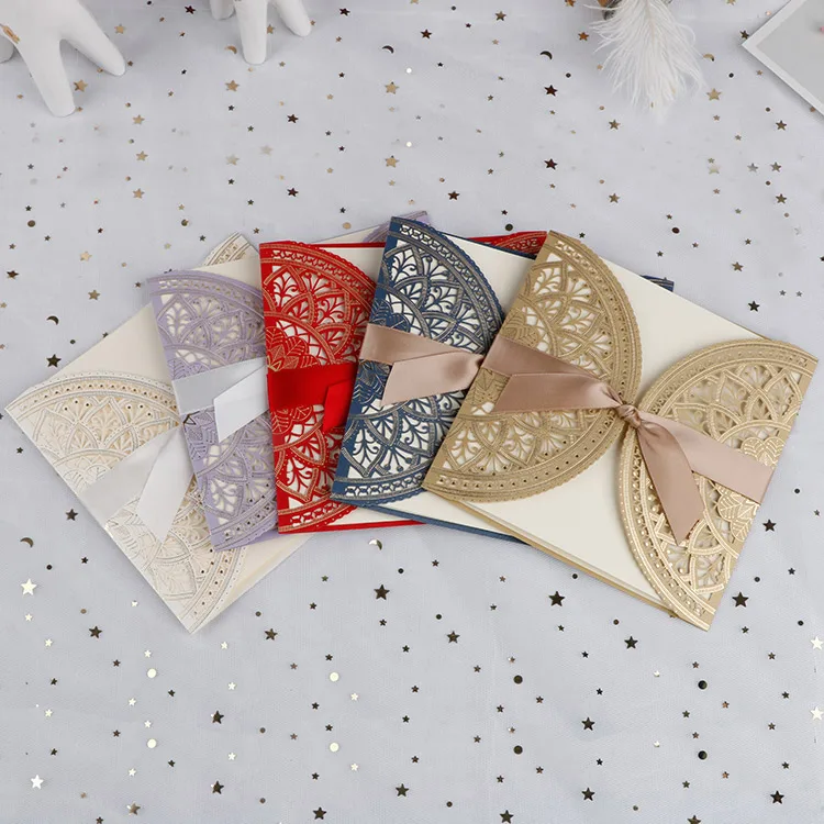 
Cheap wedding invitations laser cut card design marriage invitation card 