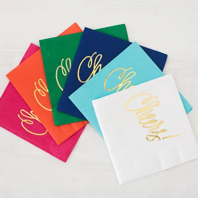 

Customized Decoupage Printed Beverage Cocktail Foil Paper Napkins