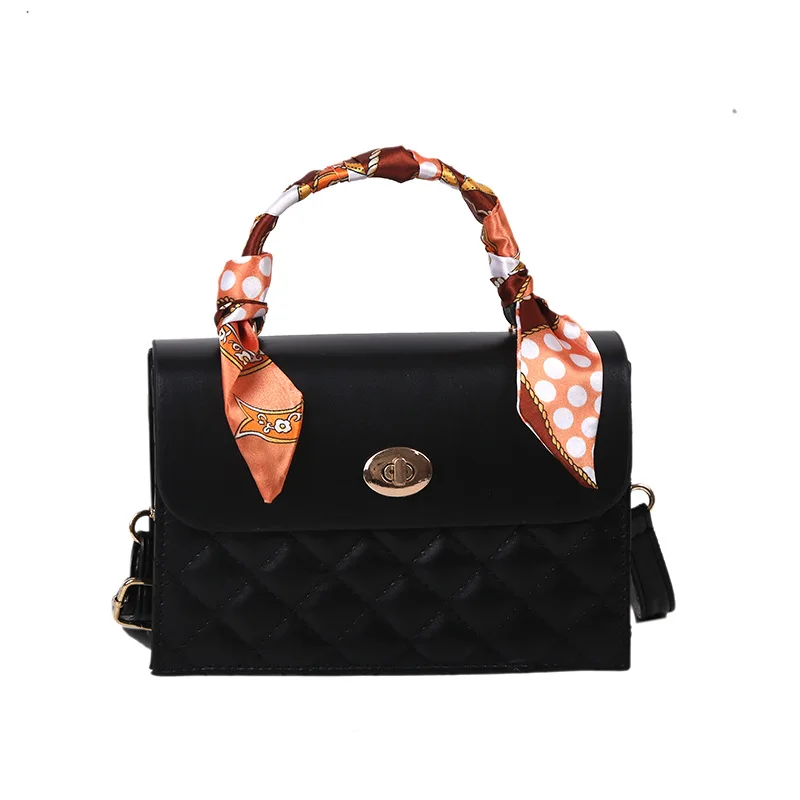 

Fashion women's bags New design sling bag for women fashionable Silk scarves 2021 women hand bags, White, black, khaki