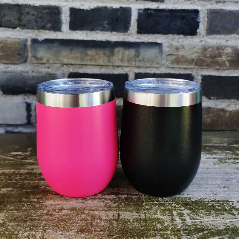 

12OZ Egg Shape Insulated Double Wall Stainless 18/8 Travel Cup, Multi colors