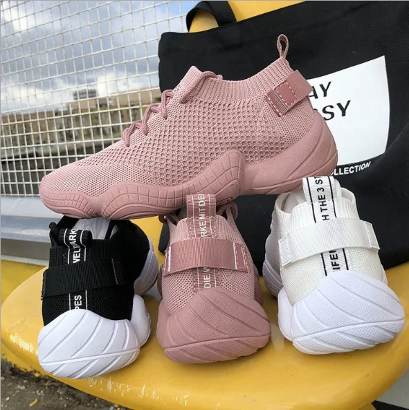 

Latest summer air mesh breathable custom white daddy chunky sneakers,2020 fashion cheap sock casual sports shoes for women, White black pink