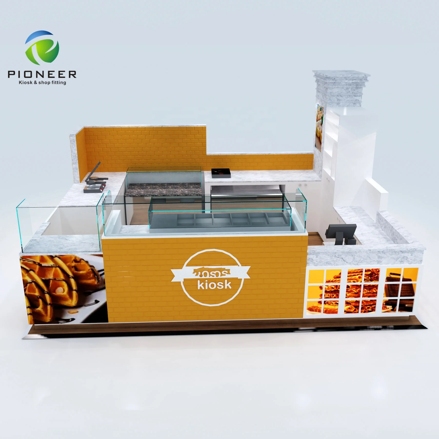 

Pioneer Bespoke Coffee Shop Counter Furniture Cafe Counter Bar Wooden Kiosk Customized Coffee Shop Kiosk Designs, Customized color