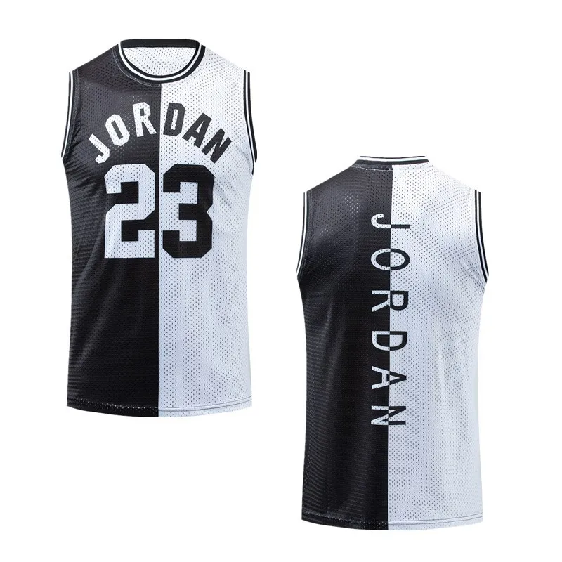 

Wholesale Sports Jersey Vest Men'S Mesh Jordan Basketball Suit Quick Dry Loose Large Elastic Running Fitness Jersey, Custom color