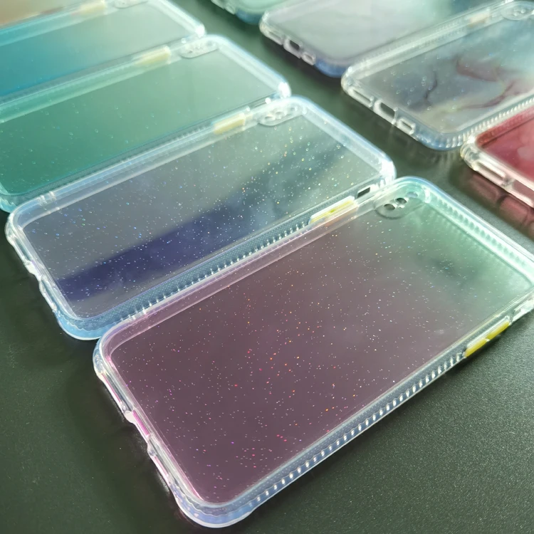 

Good choose IMD glitter with fade color design double hard TPU shockproof phone cover case for huawei p30 pro, Transparent
