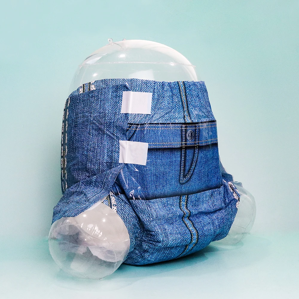 Blue Or Red Jeans Abdl Diaper,Always Cute,Extremely Thick Absorbent