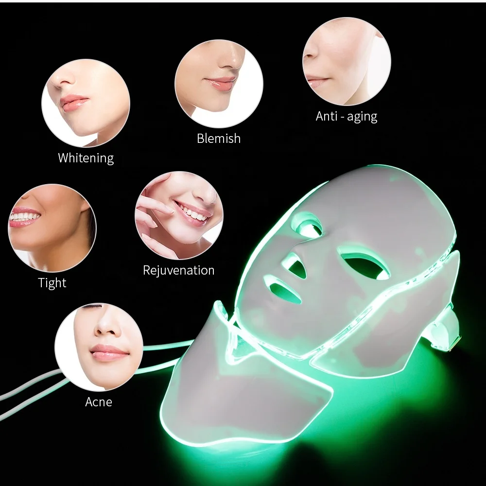 

OEM 7 Color Led Mask Red Light Therapy Skin Whitening Rejuvenation Beauty Facemask Light Face Therapy Led Facemask Dropshipping