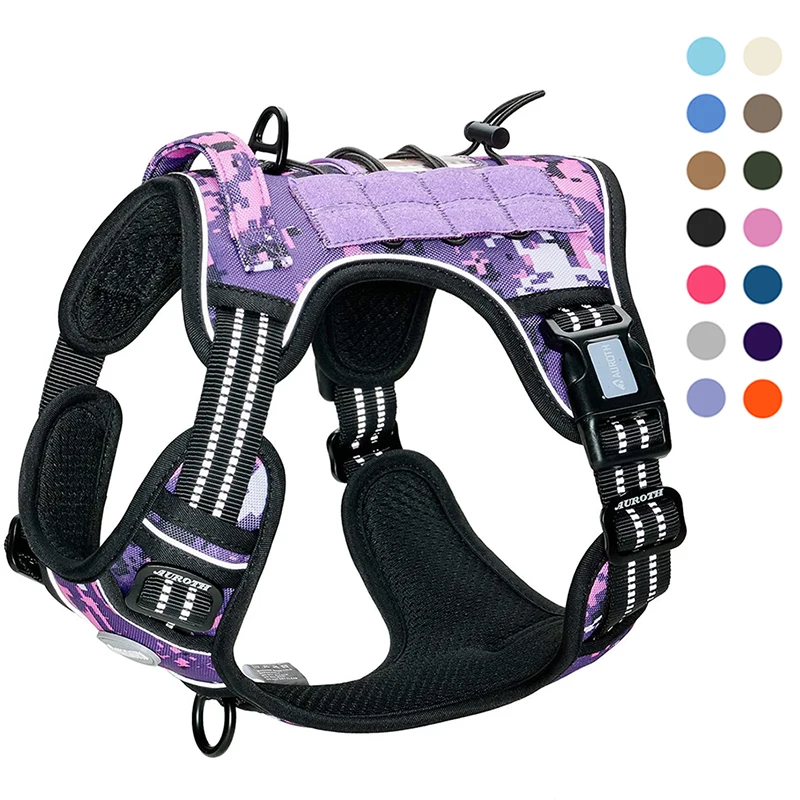 

Manufacturer Durable Nylon Dog Vest Harness Custom Easy Control Tactical Reflective No Pull K9 Harness for Large Dog