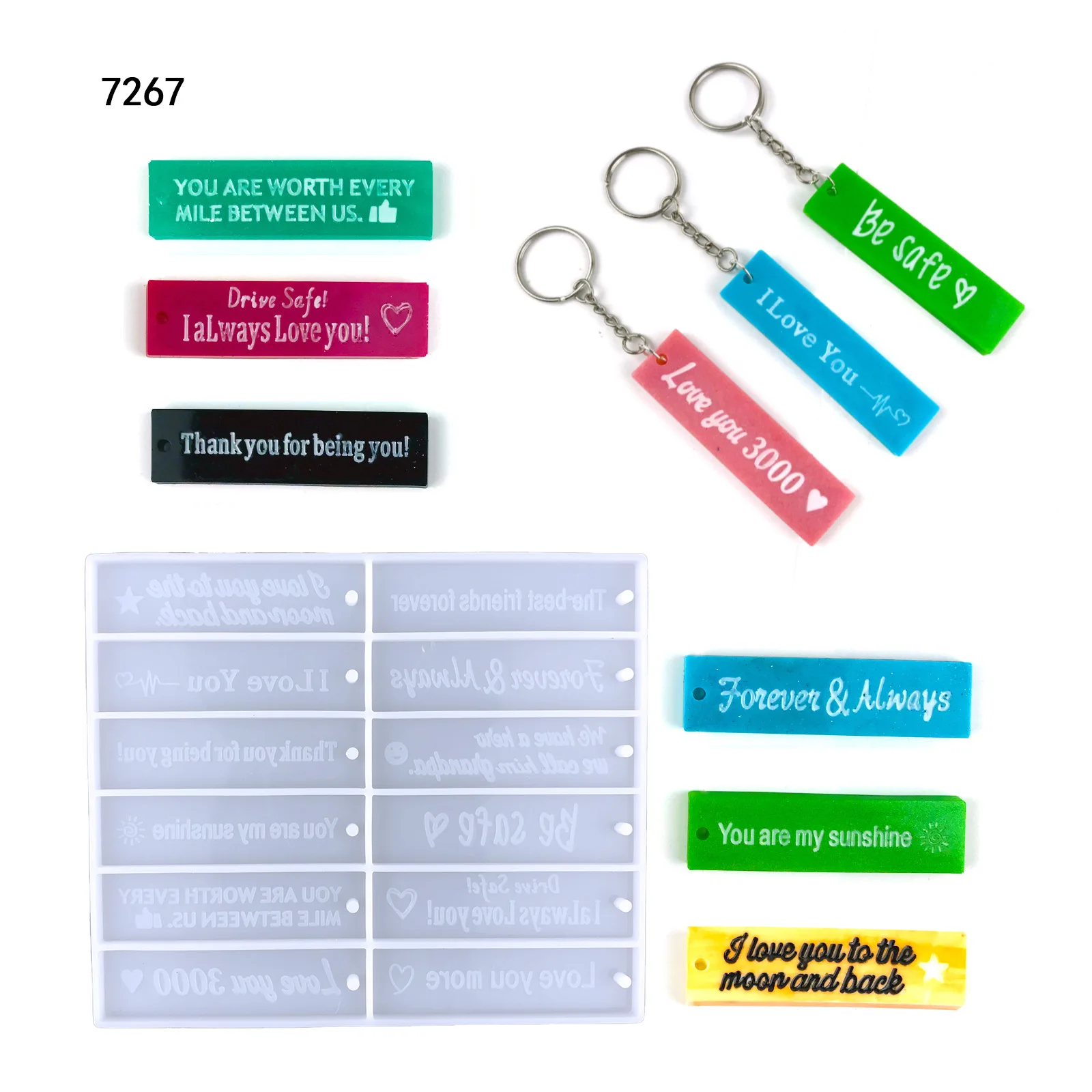 

GC DIY English tag key pendant backpack decoration silicone mold moldes de silicona para resina epoxi