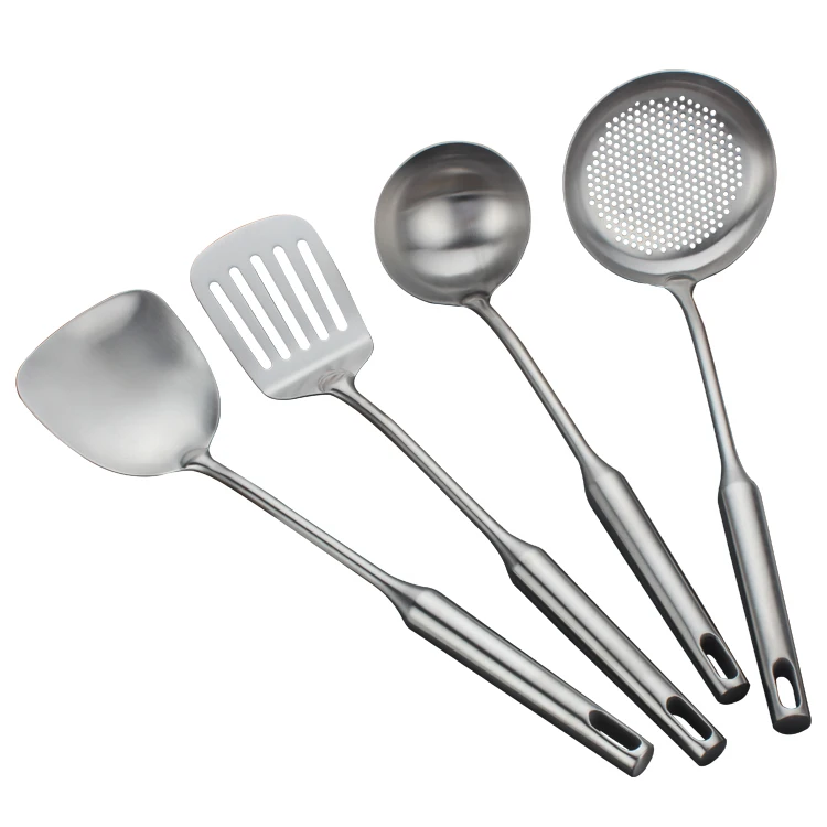

304 stainless steel kitchen tools ware utensils set cooking utensils set for cookware heat resistant, Silver