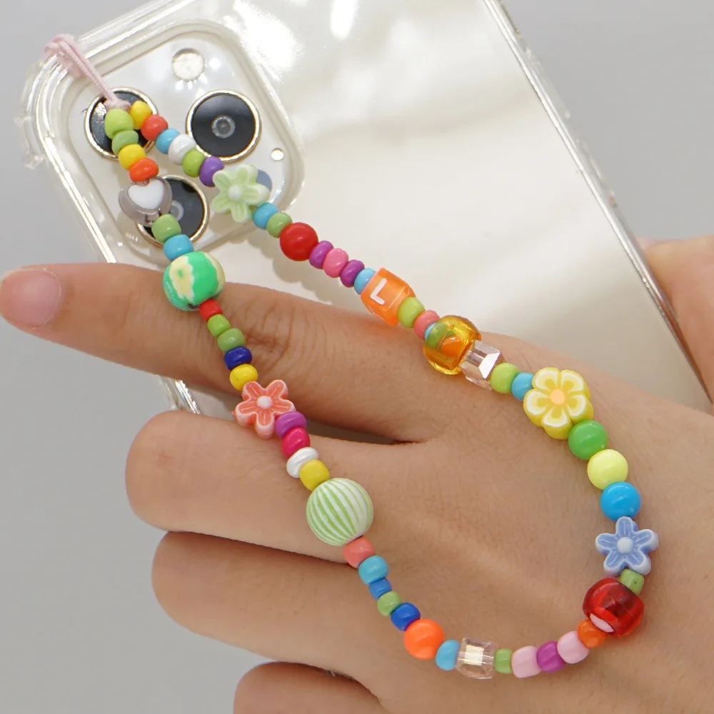 

Colorful Clay Beaded Glass Beads Phone Case Strap