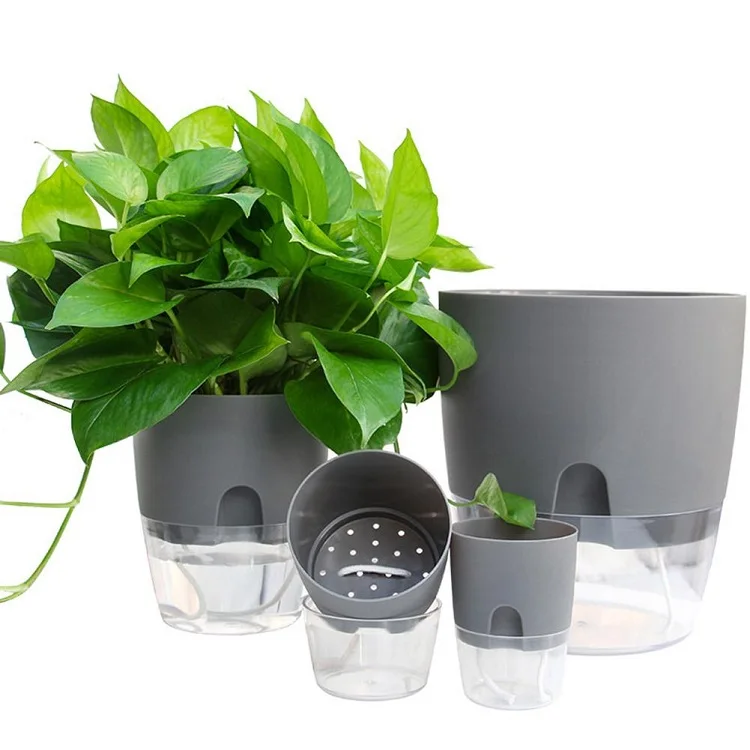 

Hydroponic Cotton Rope Transparent Clear Plastic Planter Flowerpot Self Watering Lazy Flower Pots