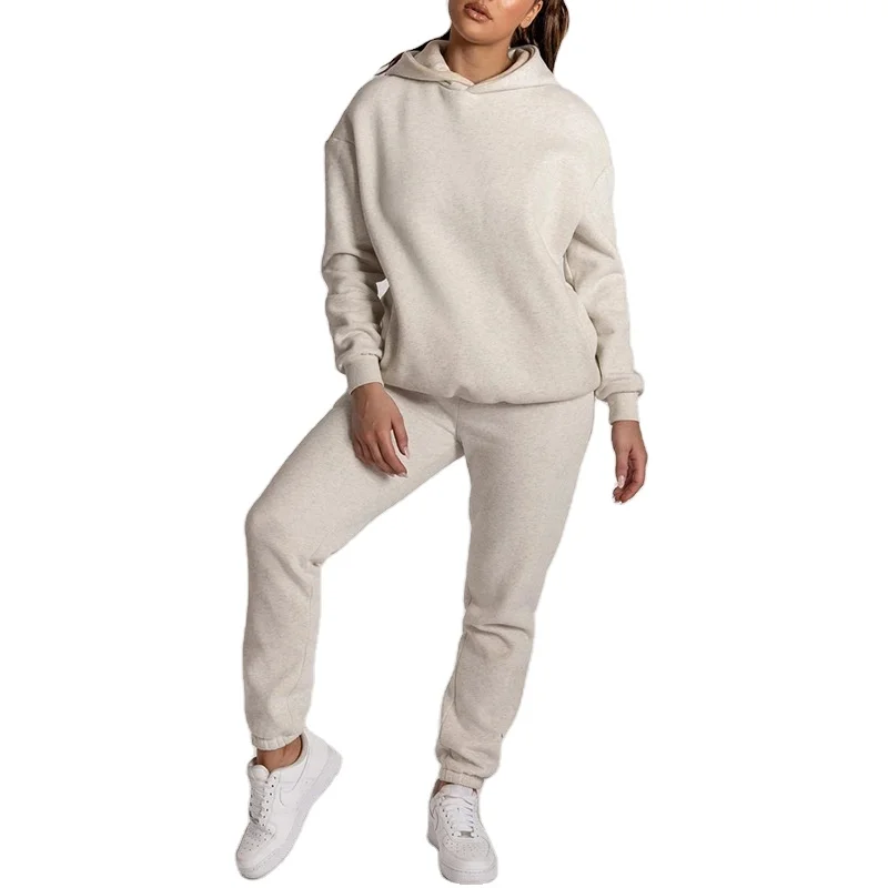 

2021 ladies long sleeve hoodie set joggers suits two pieces outfit tracksuit pullover hoodies sets for women