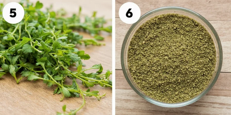 Close-up of different spices and herbs
