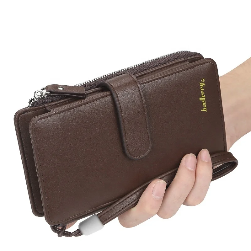 

Baellerry New Fashion Men Wallets Vintage Multifunctional Long Phone Bag Zipper Clutch Handbag Men Business Wallets