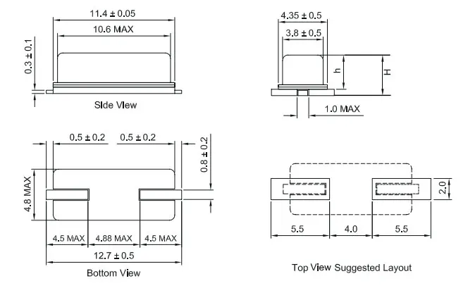 13.56Mhz Quartz Crystal SMD HC-49SMD Pack of 10