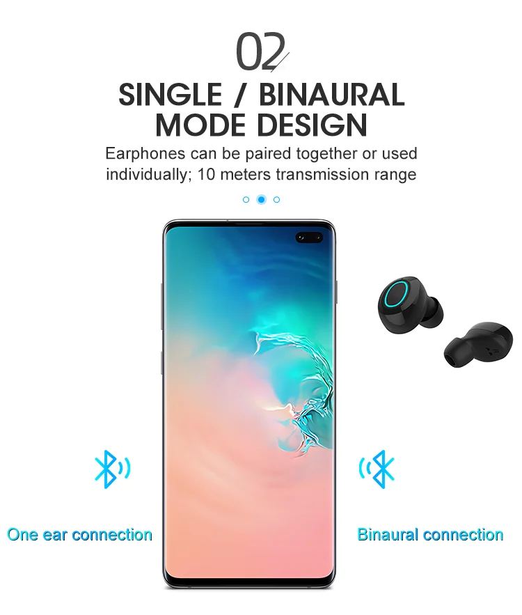 Sport Oem Headphone Tws True Wireless Radio Earphone 5.0 Wireless Earbuds with Ipx6 Waterproof - ANKUX.COM