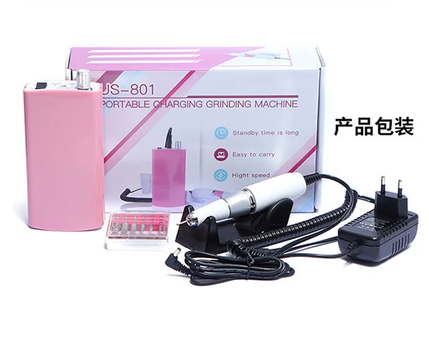 

Battery Portable Electric Nail Drill Machine Acrylic nail drill cordless 30000 PRM rechargeable fashinable pen size, White, black, pink, red,