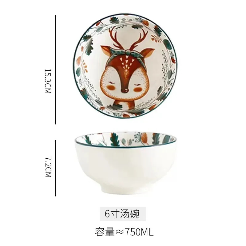 

Promotional Top Quality  Fawn Decorative Soup Bowl Ceramic